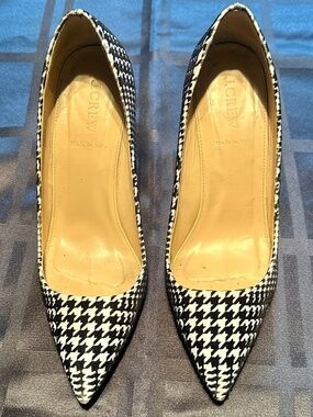 J.Crew Velour Houndstooth Heels (sz 8.5)